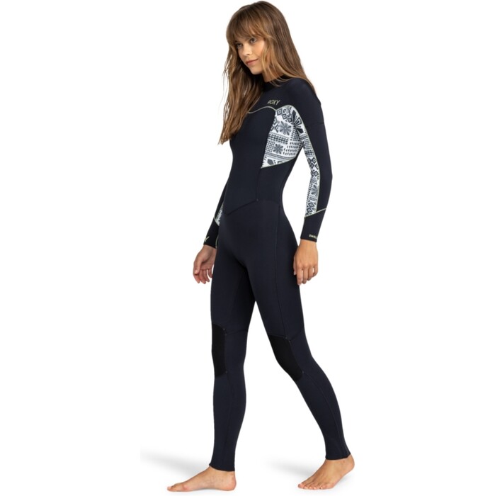 2024 Roxy Womens Swell Series 4/3mm Back Zip Wetsuit ERJW103124 - Egret Mo Rockin Vibes